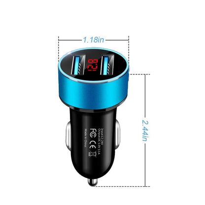 3.1A Dual USB LED Car Phone Charger Cigarette Lighter Socket Digital Voltmeter