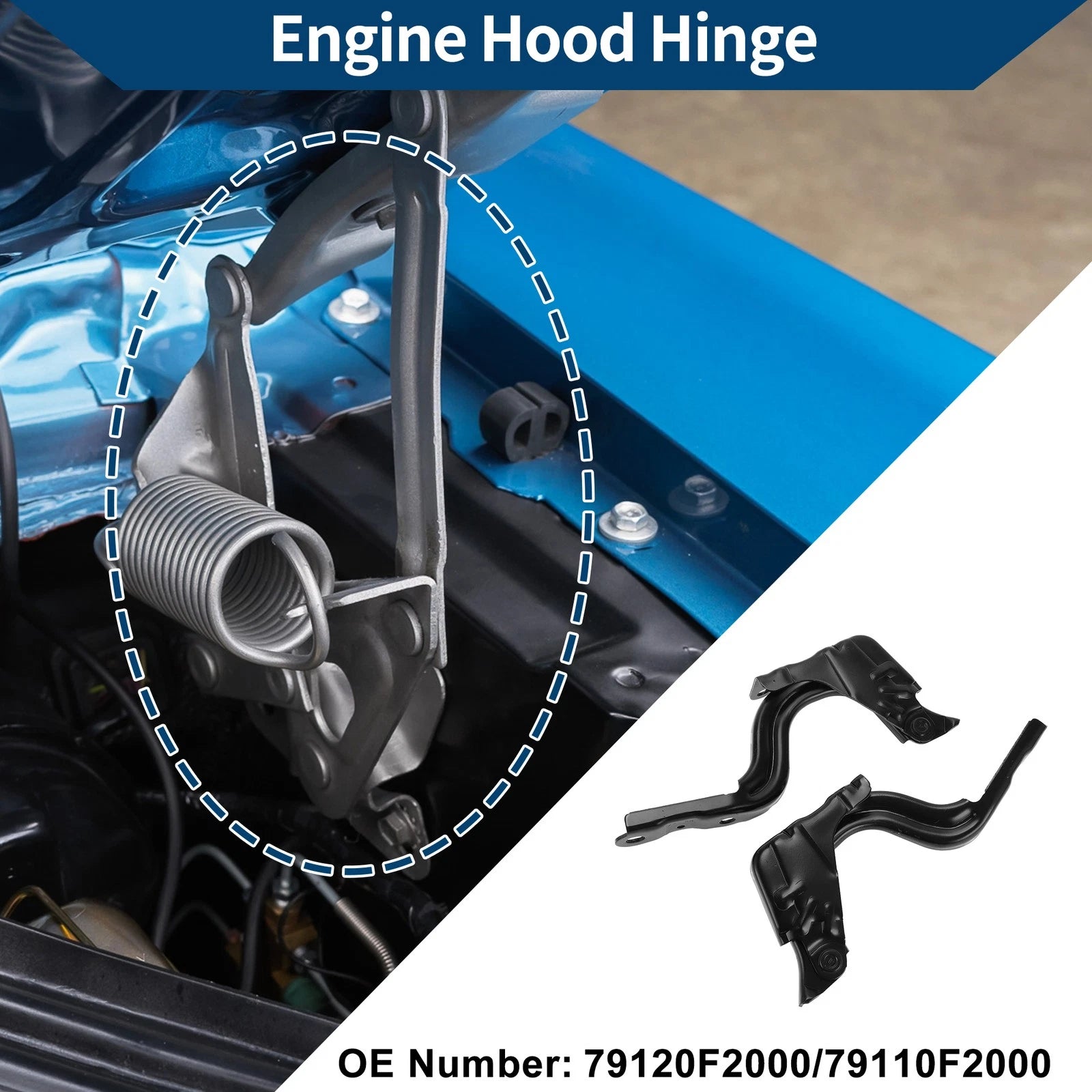 Hood Hinges Front Bonnet Bracket OEM Replacement for Hyundai Elantra (2017–2020)