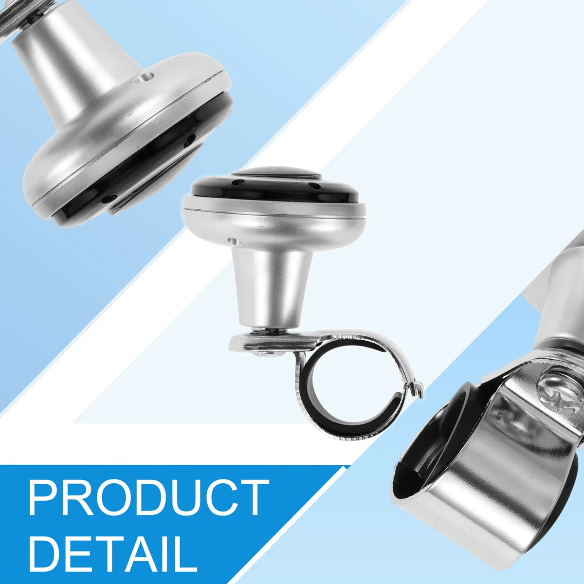 Steering Wheel Knob Handle for Car Truck (30mm) - Black Silver Tone