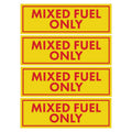 Mixed Fuel Only Vinyl Decal Sticker Label Weatherproof 2 x 6