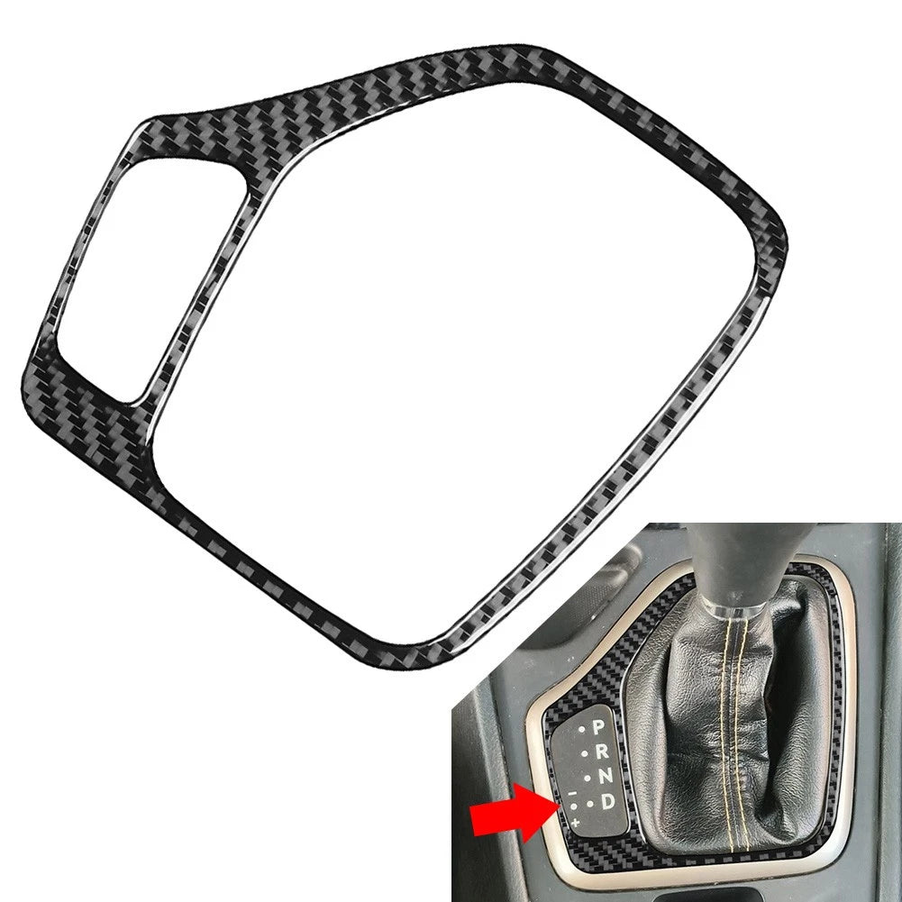Carbon Fiber Black Gear Shift Panel Cover Trim for Jeep Cherokee (2014–2018)