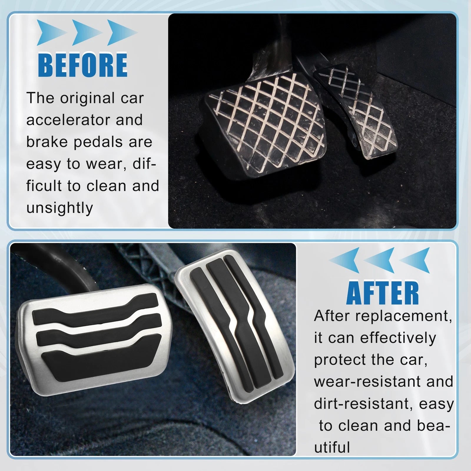 Accelerator and Brake Pedal Cover Set Replacement for Ford Escape (2001–2022)