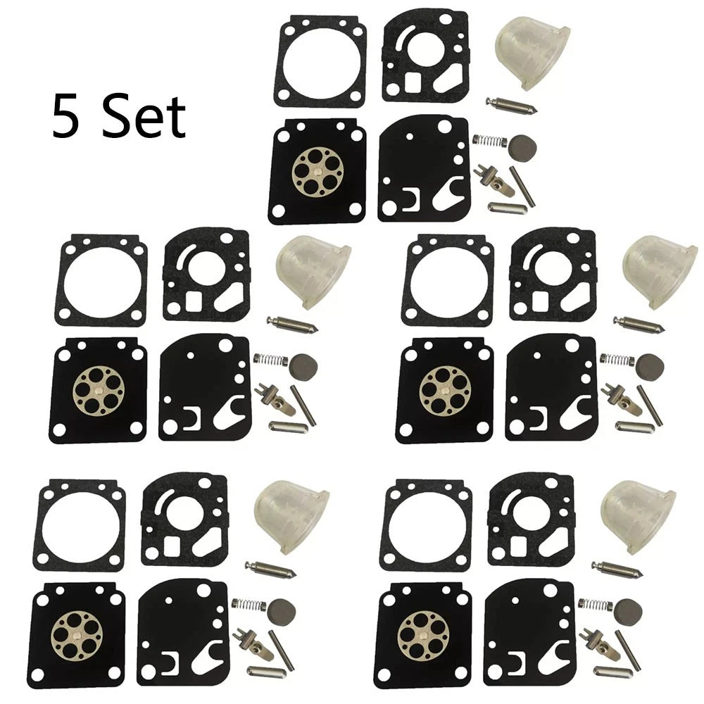 Set of 5 Carburetor Kits for Zama RB-115 (C1U-W18, C1U-W18A, C1U-W24)