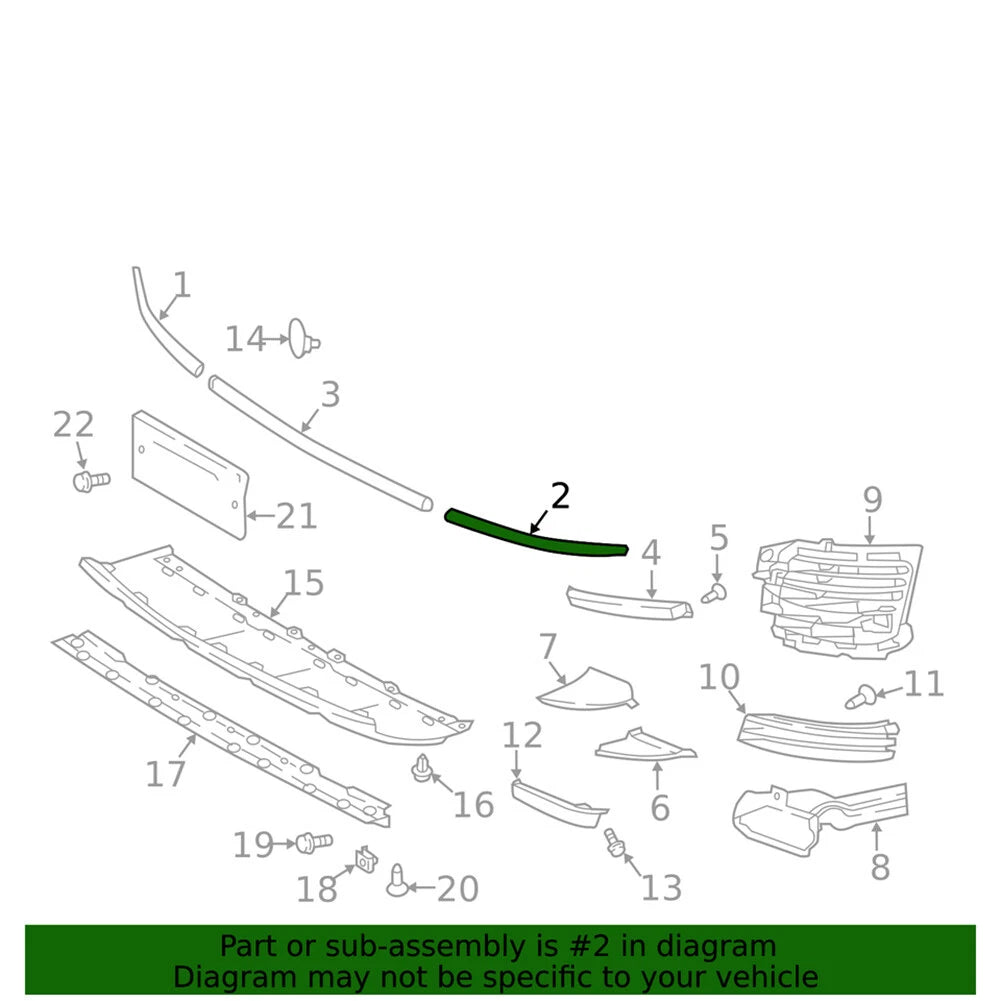 Left Front Bumper Insert Molding Trim for Land Rover Range Rover (2018–2022)