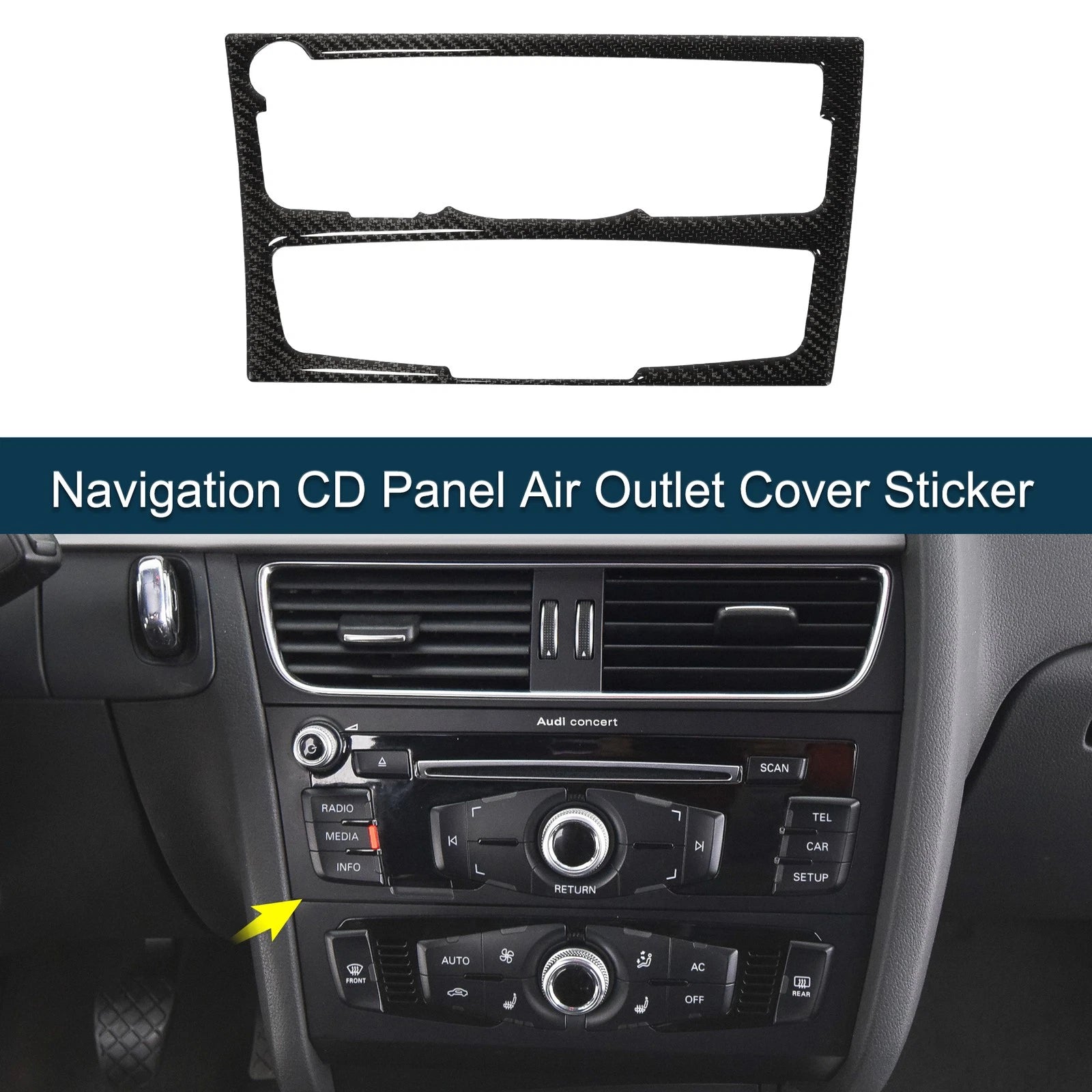 Navigation CD Panel Air Outlet Cover Trim for Audi A4 B8 A5 S5 (2009–2016)
