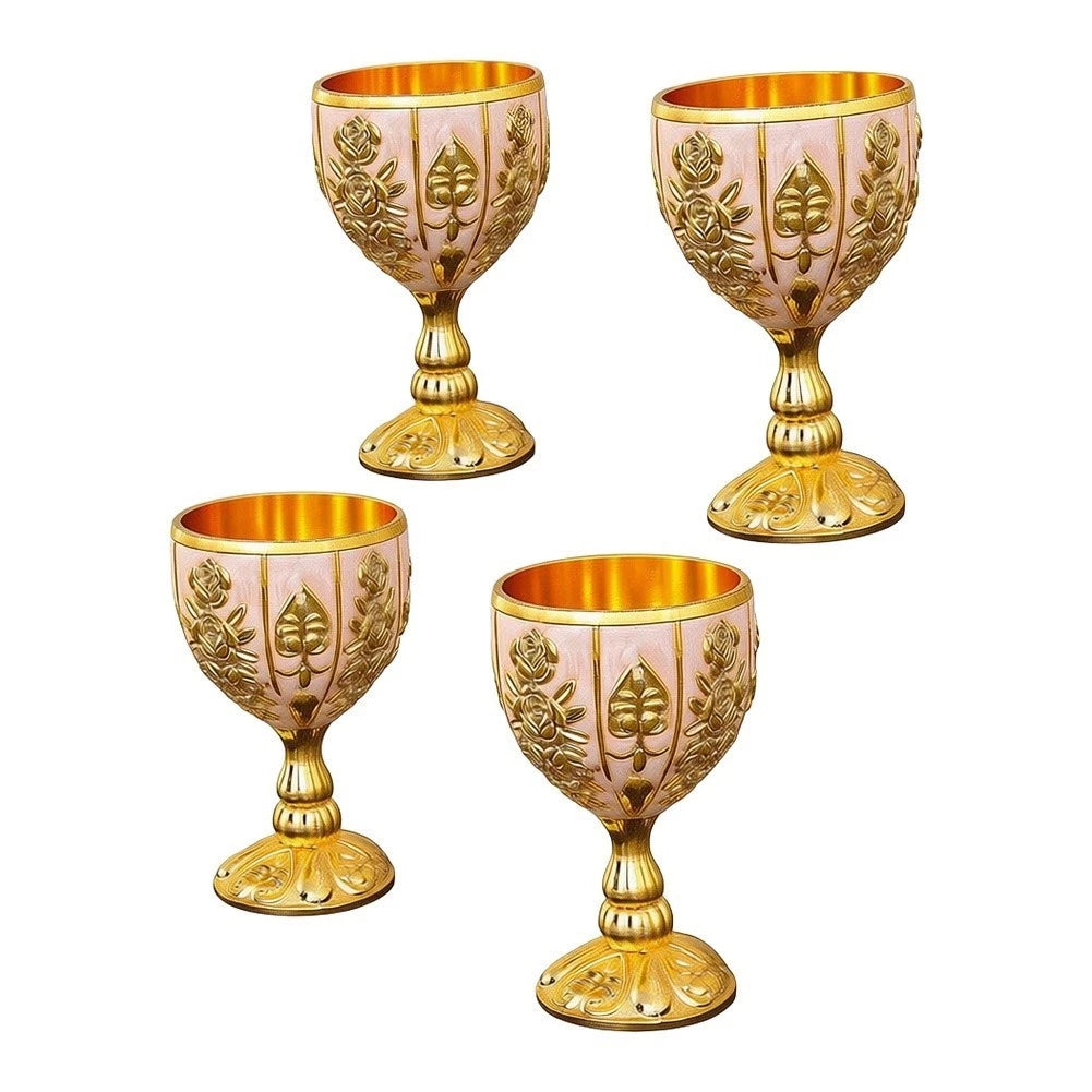 Decorative Metal Wine Cups - 30ml Compact Capacity