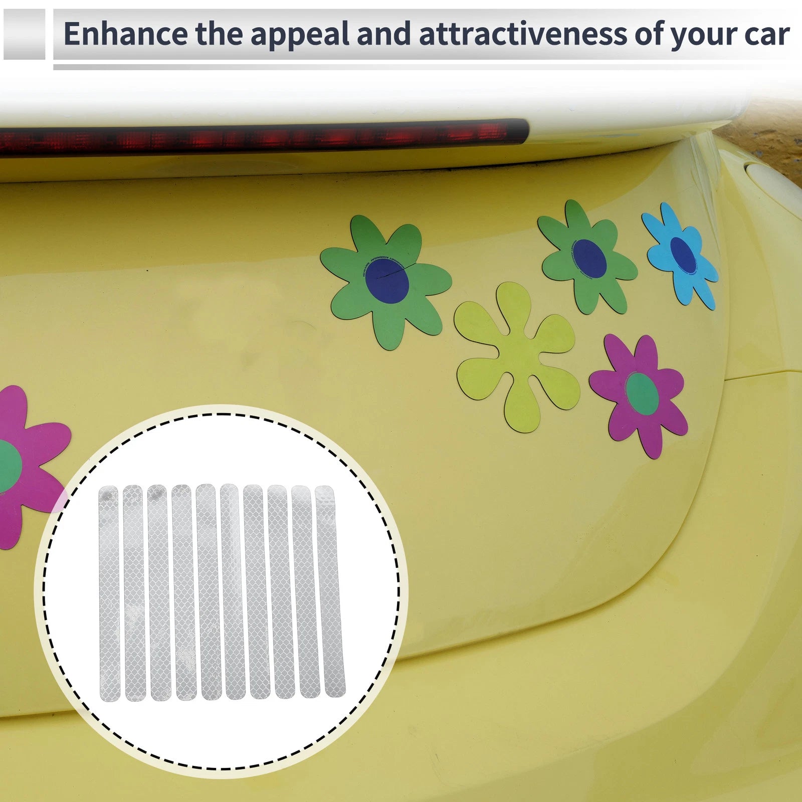 Reflective Bumper Decal for - Diamond Grid Pattern