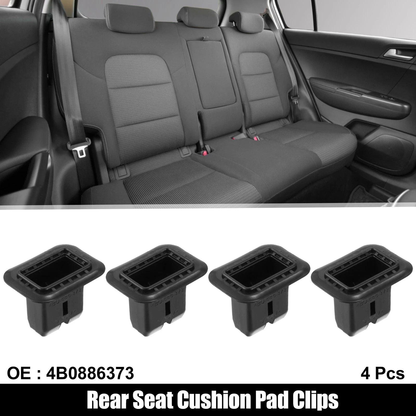Rear Seat Cushion Pad Clips Fasteners Replacement Set for Audi A4 (2002–2008)