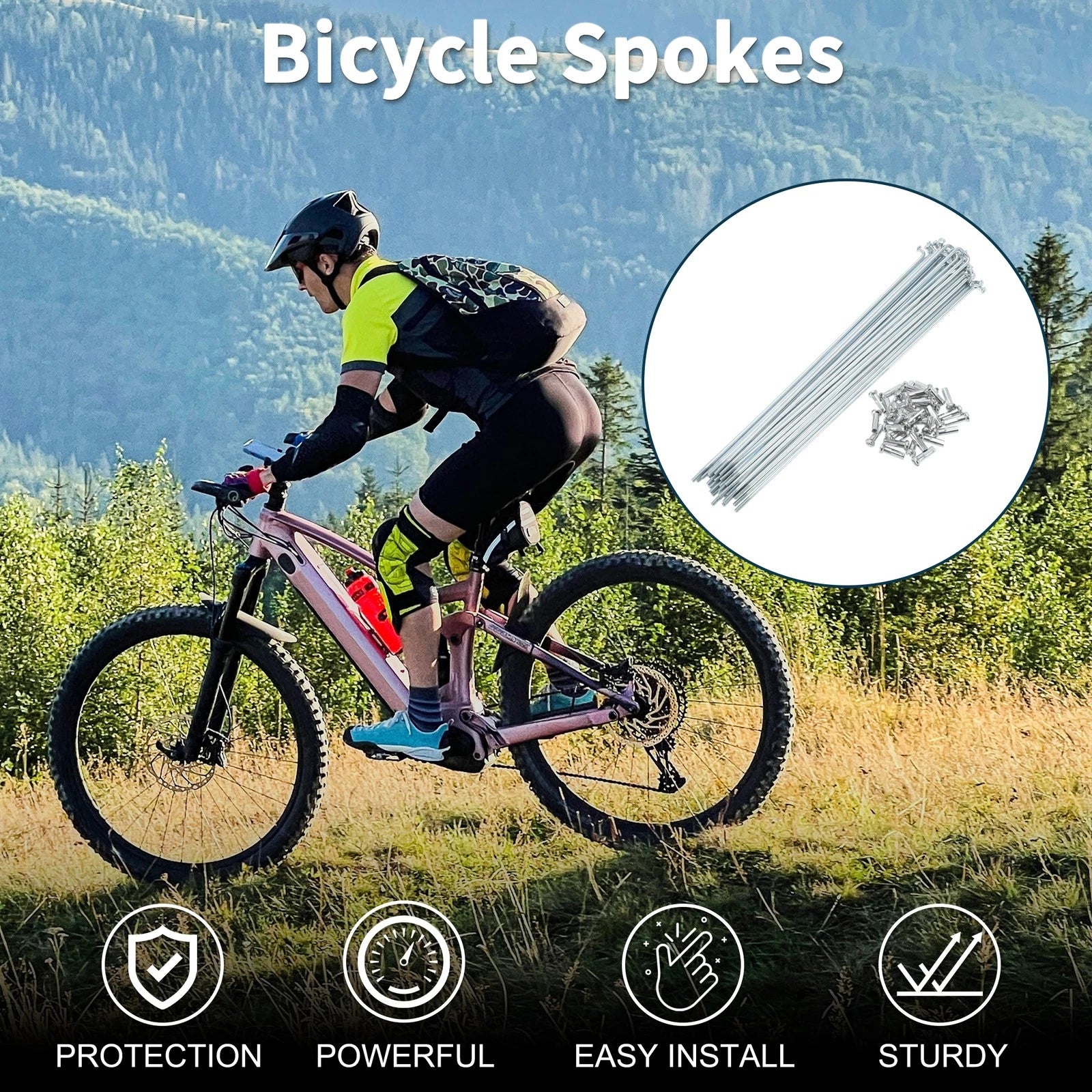Bicycle Spokes Nipple Replacement Set 14G 173mm for Universal (2000–2025)