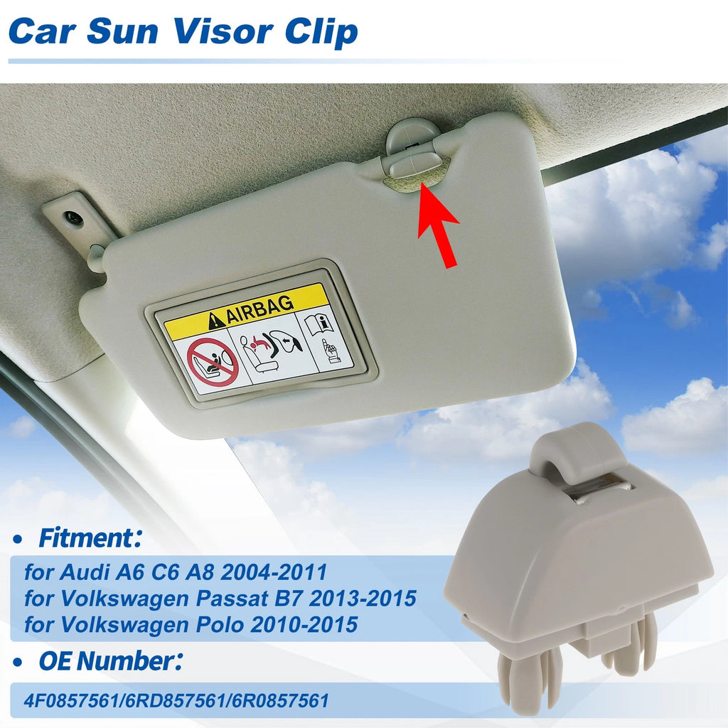 Sun Visor Clip for Audi A6 C6 A8 (2004–2011) 4F0857561/6RD857561