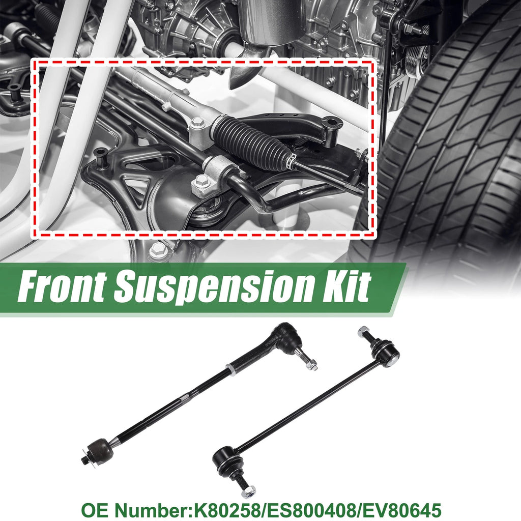 6pc Front Suspension Kit Tie Rod End Replacement for Dodge Caliber (2006–2012)