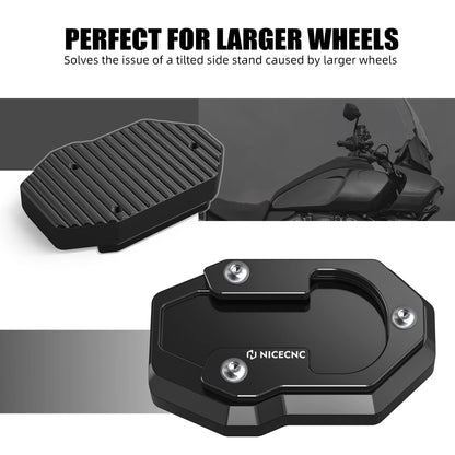 Side Stand Kickstand Enlarge Plate Riser Pad for Harley Sportster S (2021–2023)