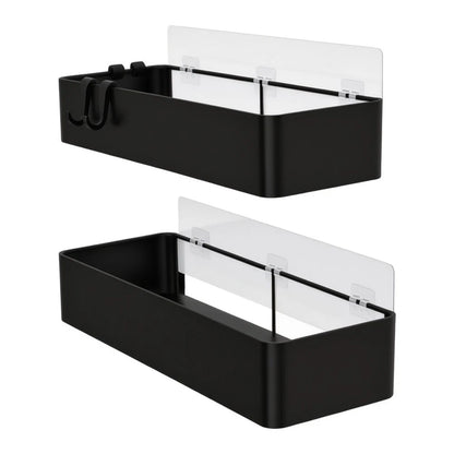 Shower Shelf Set of 2 Black Rustproof Iron No Drilling Required