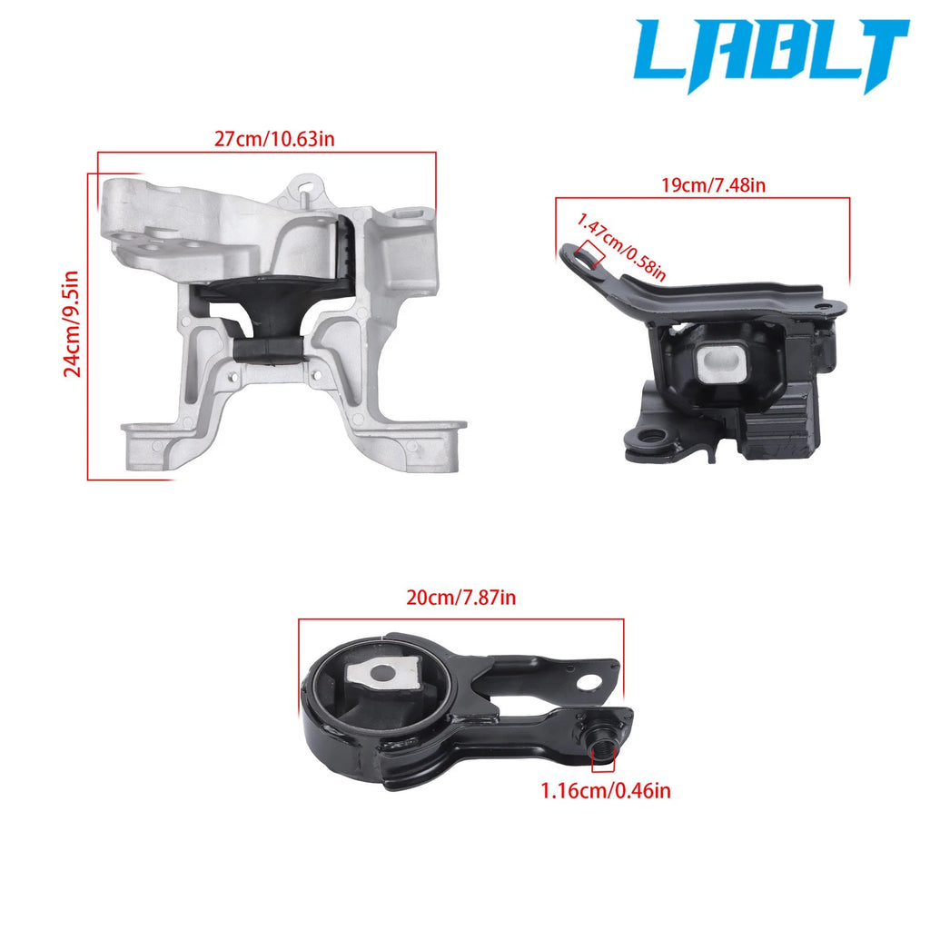 3X Motor & Trans Mount Set for Mazda CX-3 (2016–2021) - LABLT