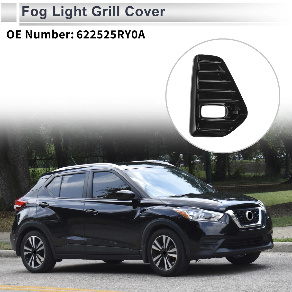 1 Pc Fog Light Grill for Nissan Kicks (2021–2023) No. 622525RY0A
