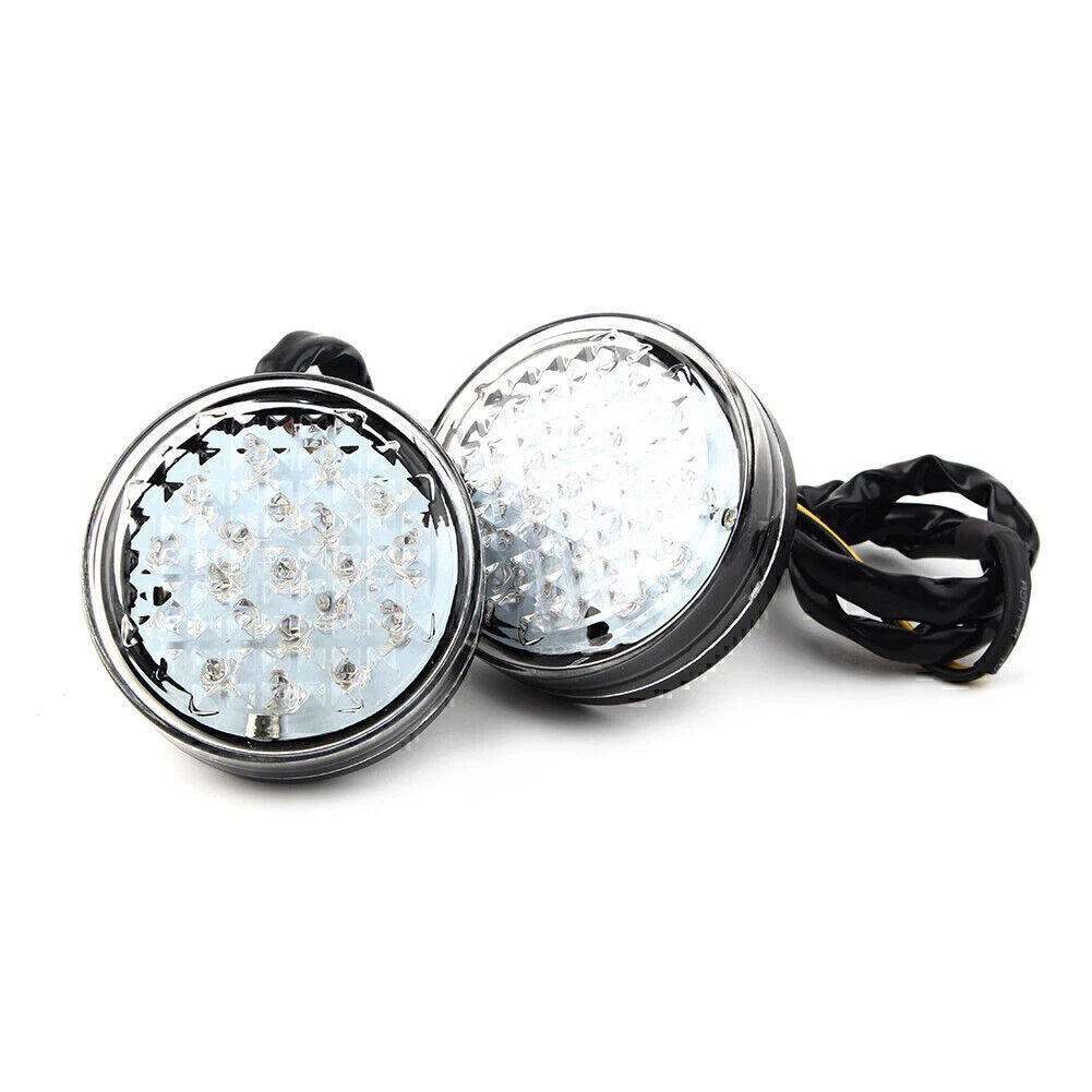 LED Round Smoke Turn Signal Indicator Blinker Light for Motor (12V)