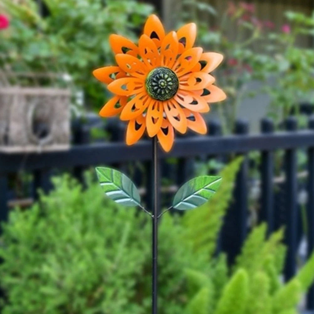 Courtyard Wind Spinner Sunflower Design for Garden Yard Patio Decoration