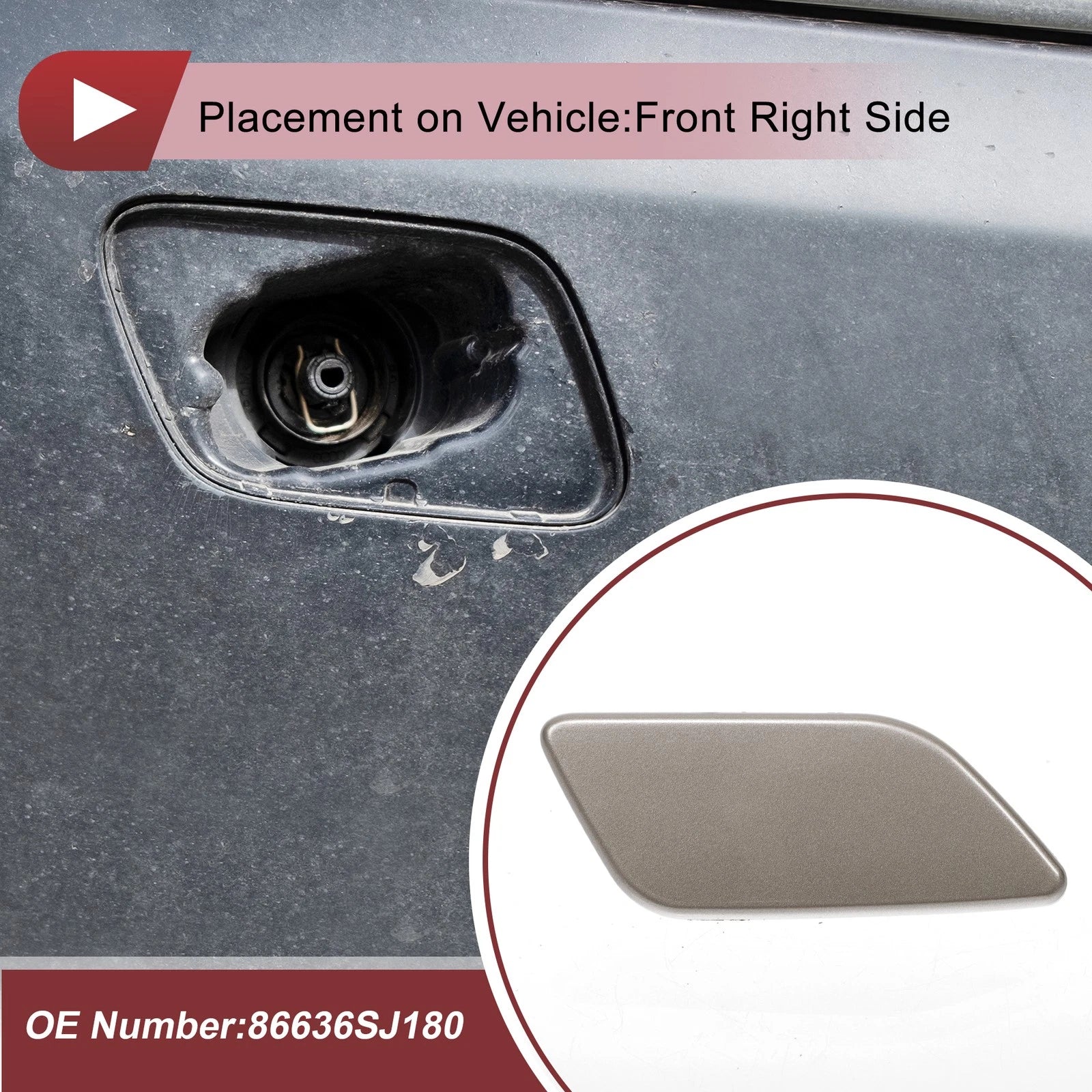 Front Right Washer Nozzle Cover Cap Replacement for Subaru Forester 2022-2024 Copper