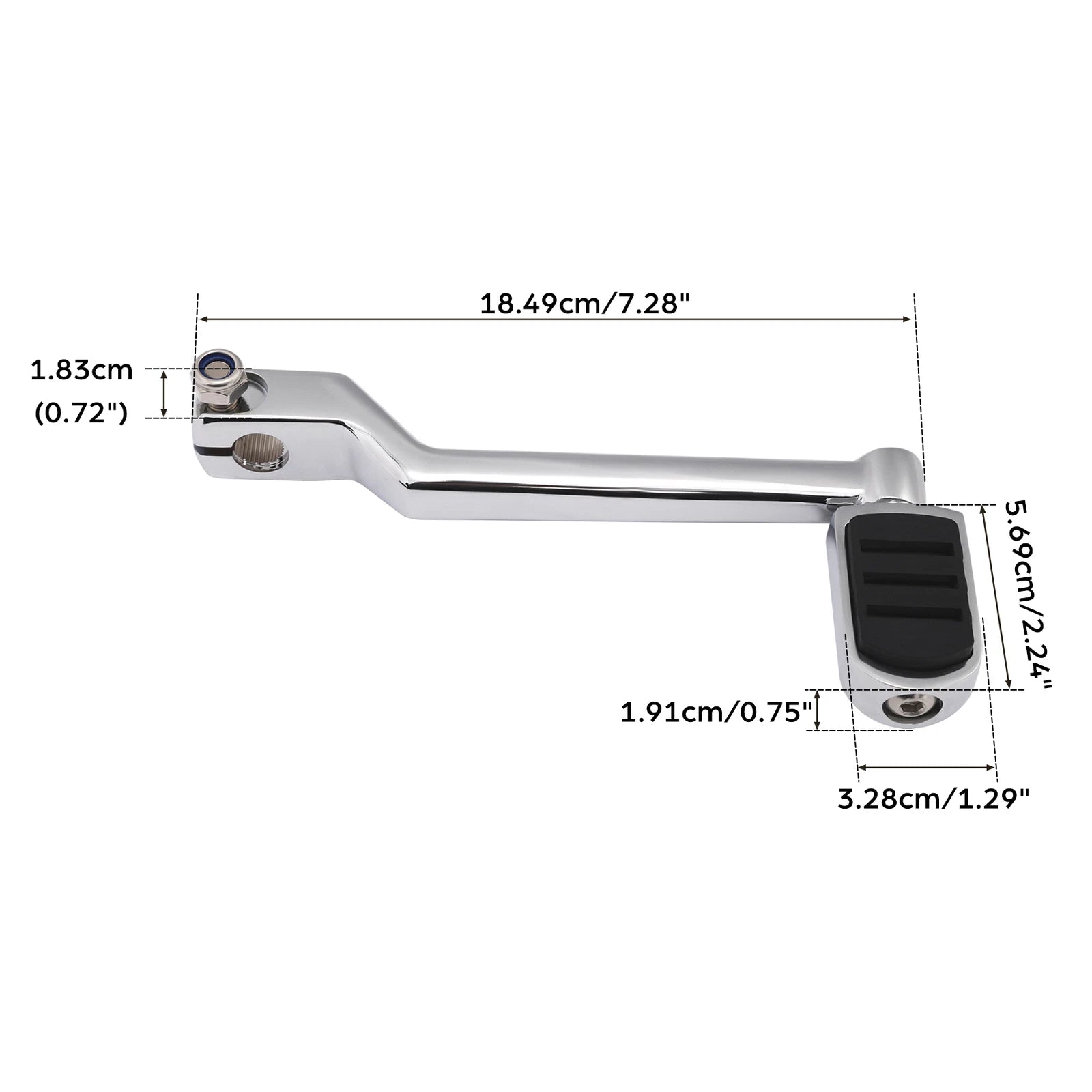 Chrome Left Heel Shift Lever for Harley Touring (1988–2024)