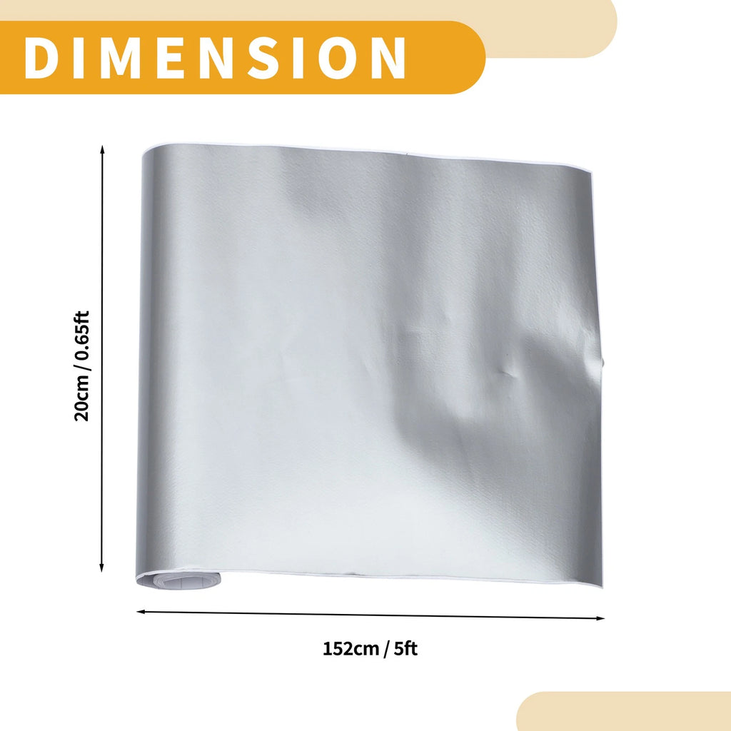 Gloss Silver Tone Vinyl Wrap Film for Universal Use (0.65ft x 5ft)