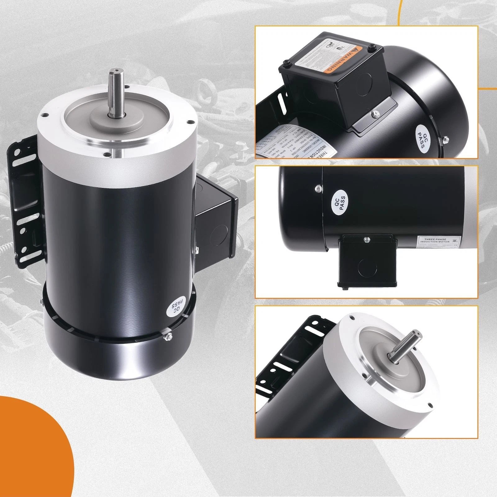 2 HP 3 Phase Motor TEFC 56C 230/460V (Premium Efficiency)