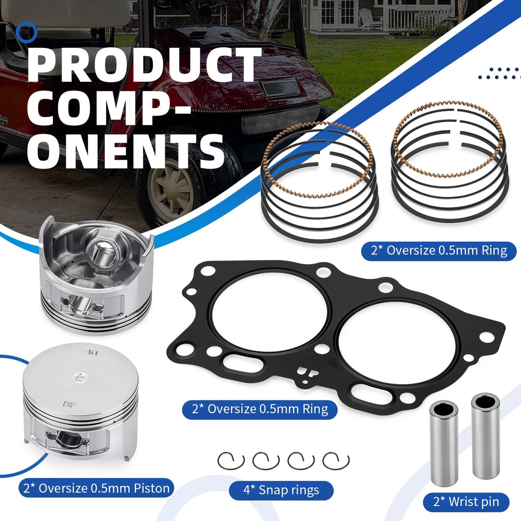 Oversize 0.5mm Piston Ring Kit for EZGO Golf Cart Robin 350cc (1996–2008)