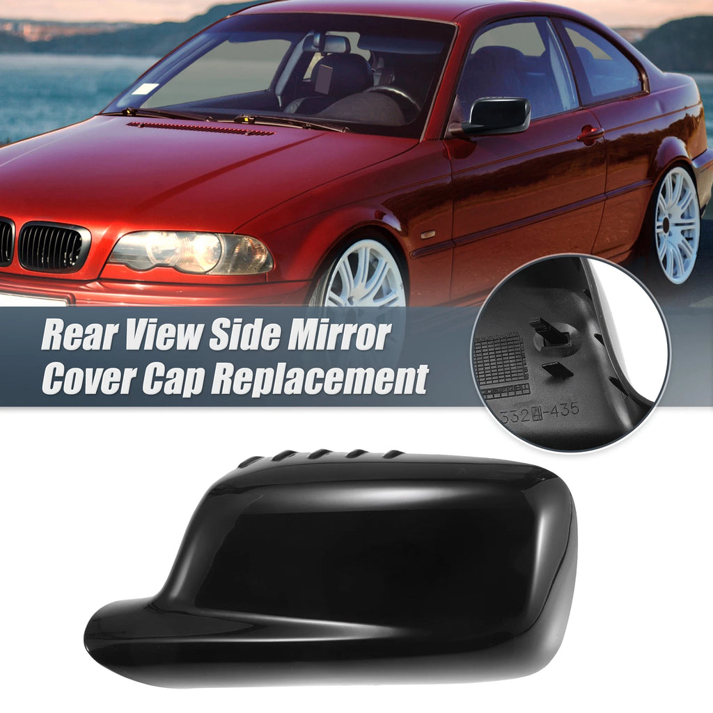 Left Side Mirror Cover Cap Gloss Black for BMW 3 Series E46, 7 Series E65 E66