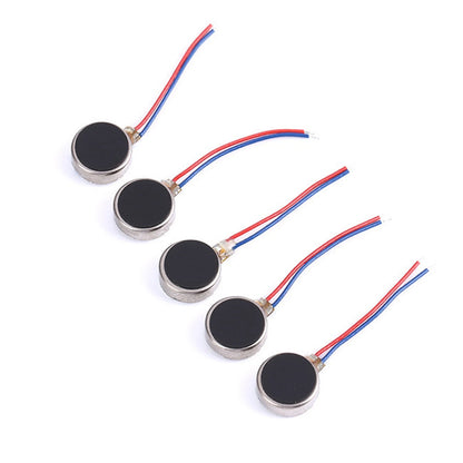 Set of 5 DC Micro Flat Button Coin Vibrating Motors 3V 10mm x 2.7mm