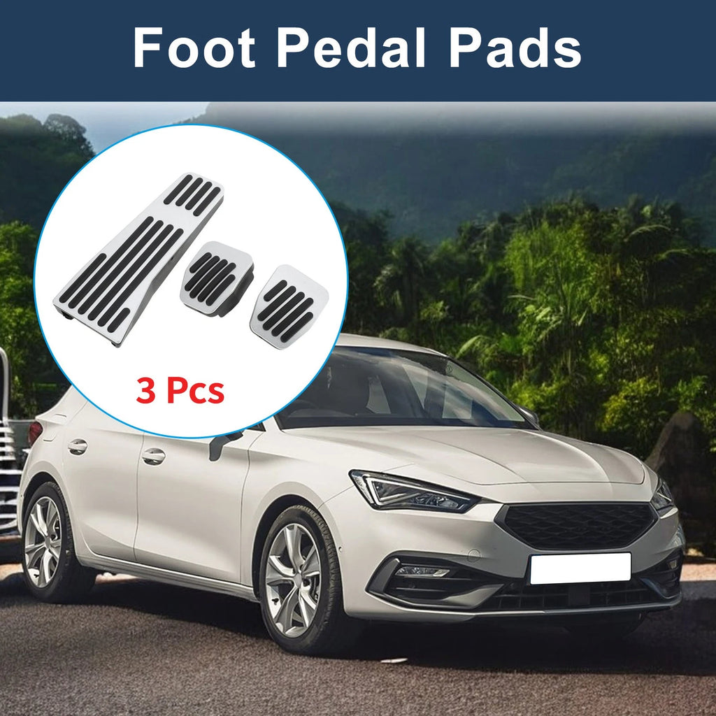 3 Pcs Foot Accelerator Pedal Covers for Mazda 3 (2020) Silver Tone