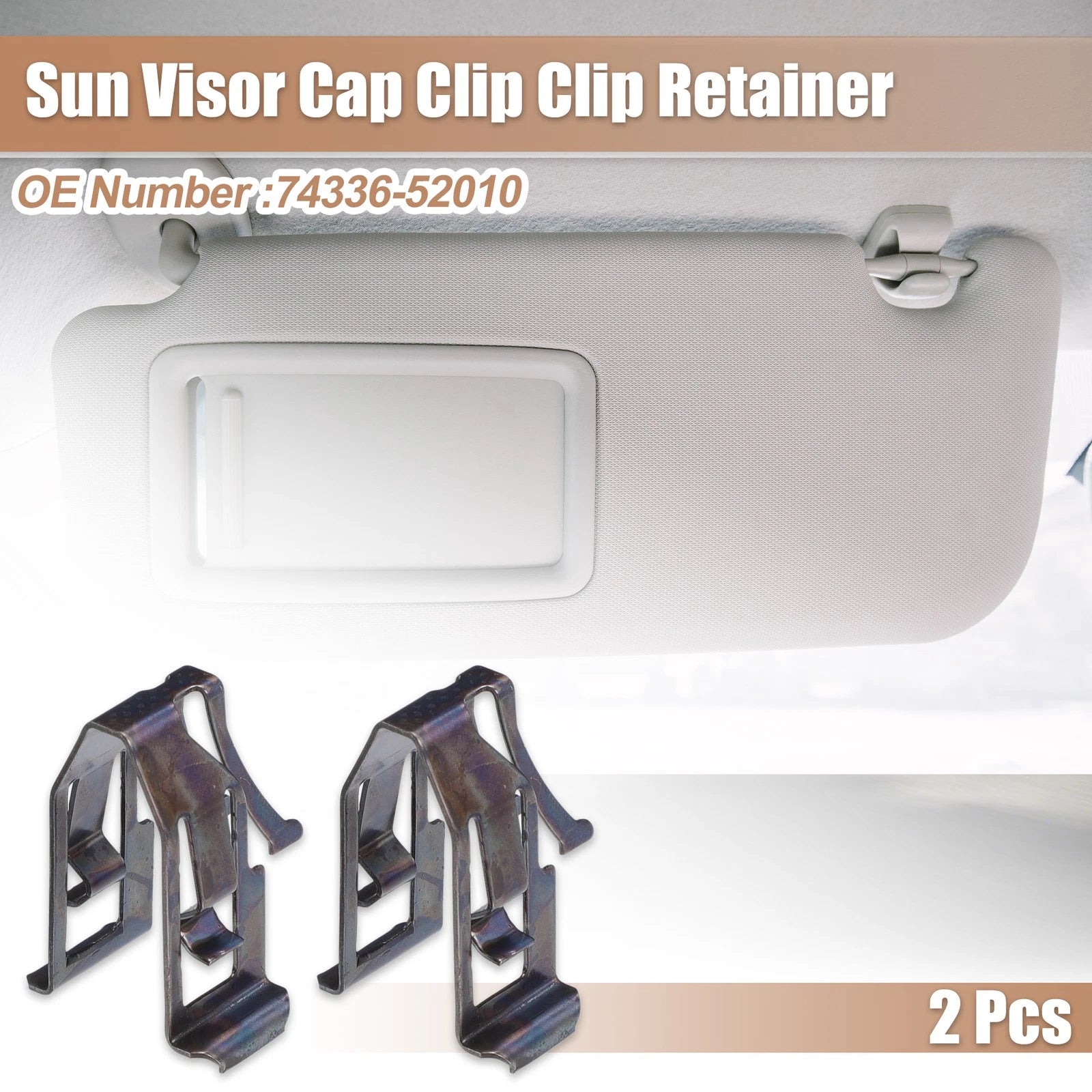 Sun Visor Clip Retainer Replacement 2pcs for Toyota Hilux (2005–2015)