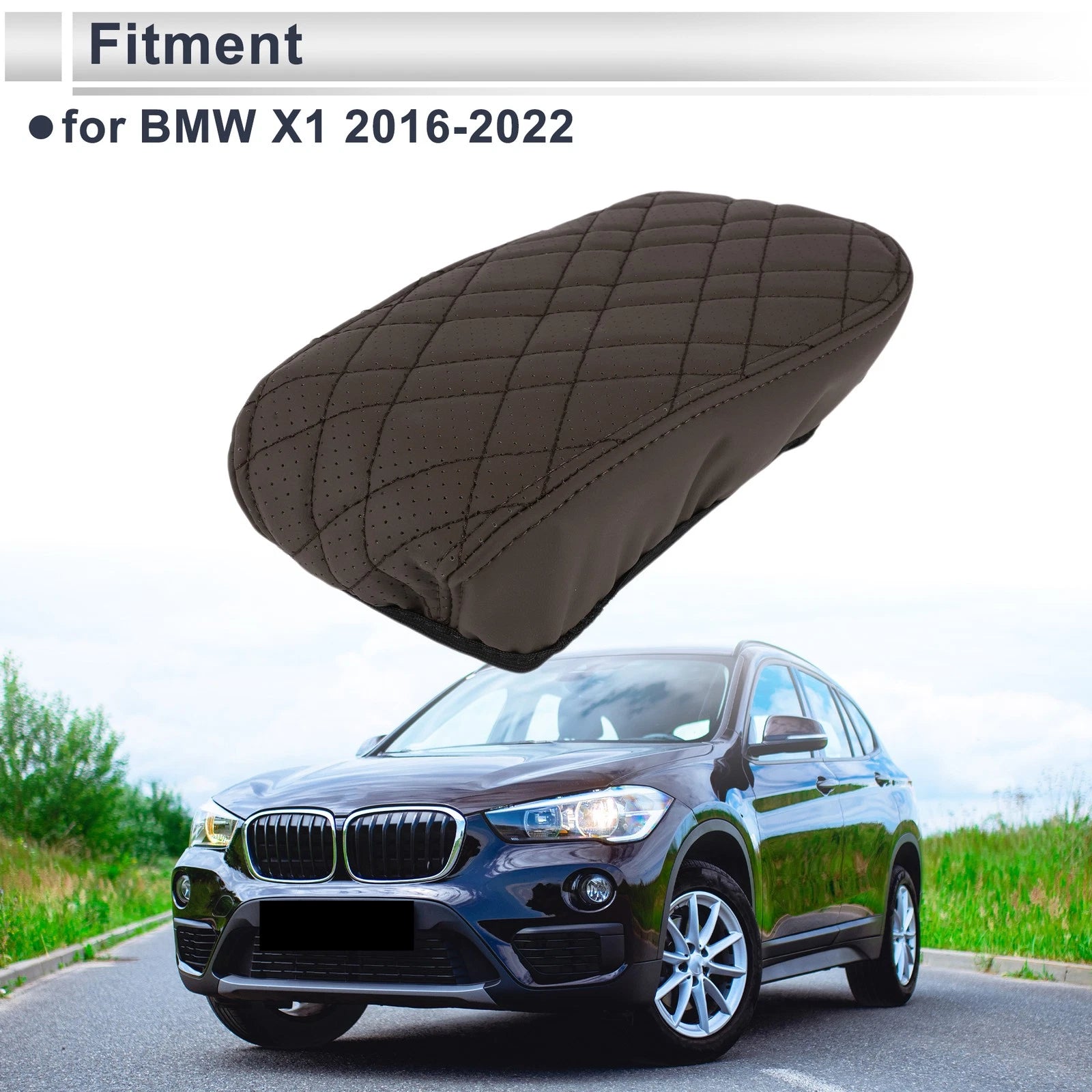 Car Center Console Cover for BMW X1 2016–2022 Deep Brown Replacement