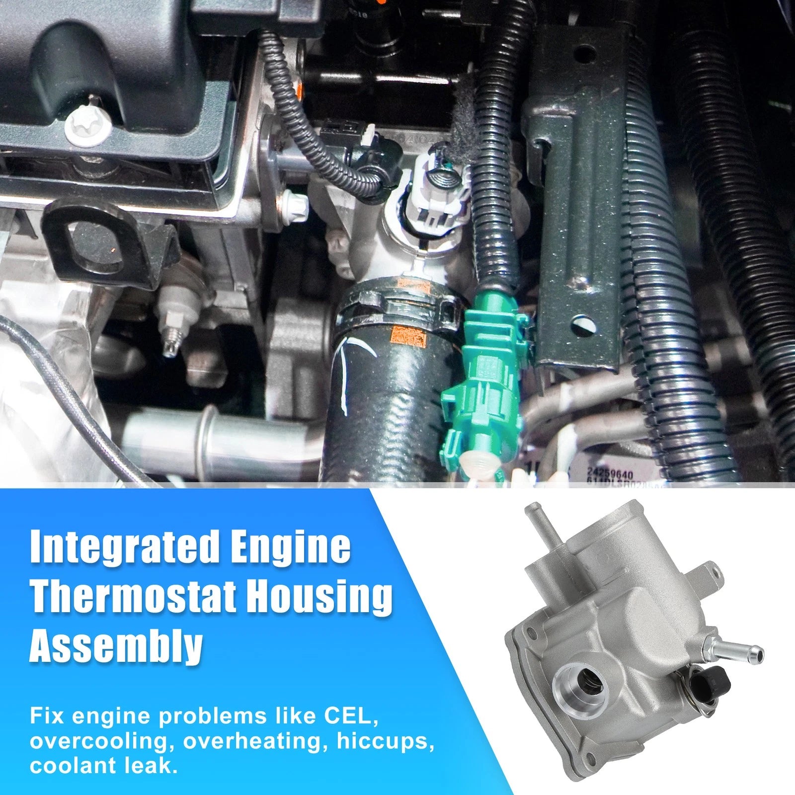 Engine Coolant Thermostat Housing Assembly Replacement for Mercedes C-Class (2008–2021)