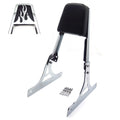 Chrome Flame Backrest Sissy Bar with Leather Pad for Harley Softail (1984–2023)