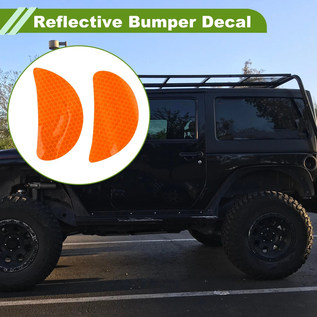 Reflective Bumper Decal for Universal Vehicles (Fluorescent Orange Red)