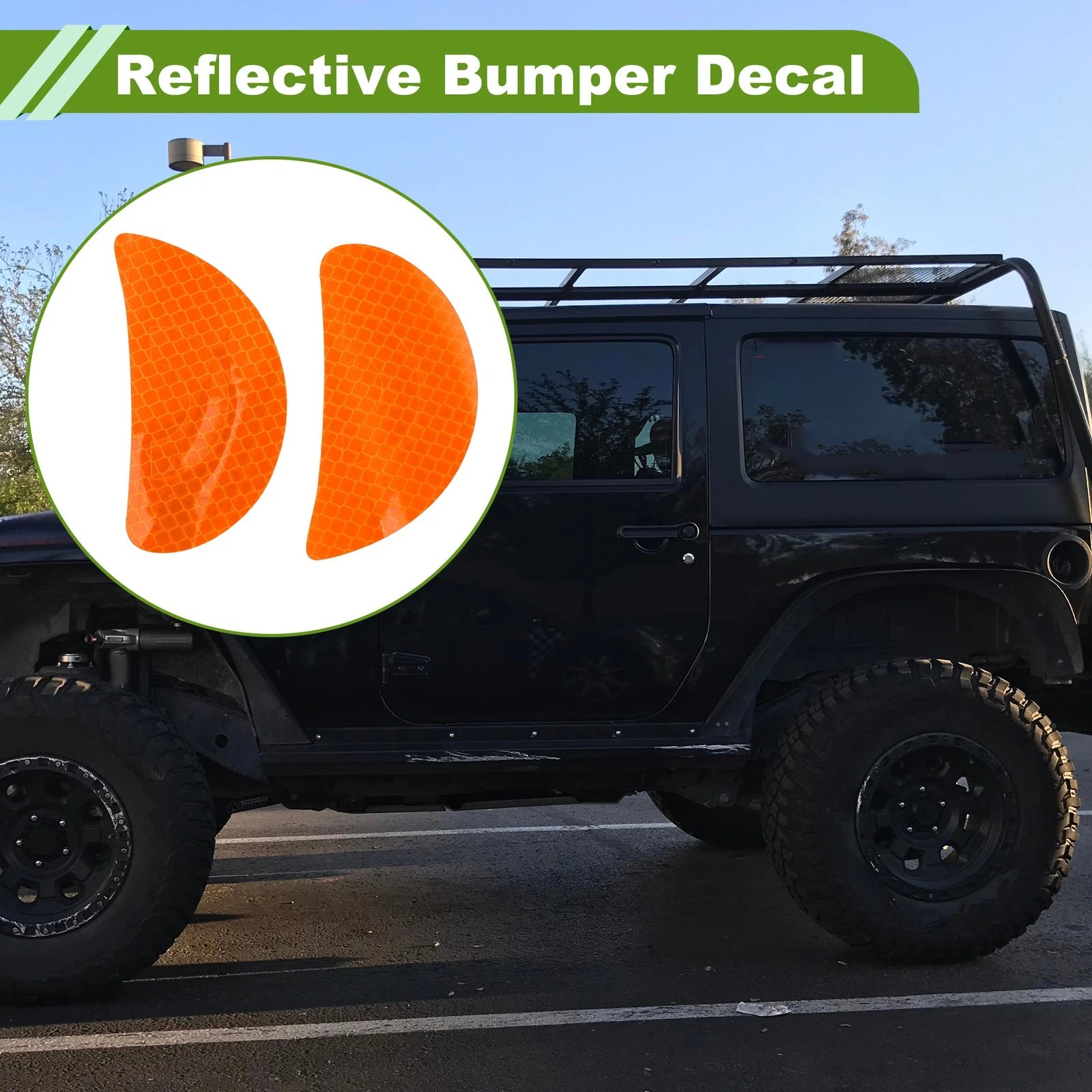 Reflective Bumper Decal for Universal Vehicles (Fluorescent Orange Red)