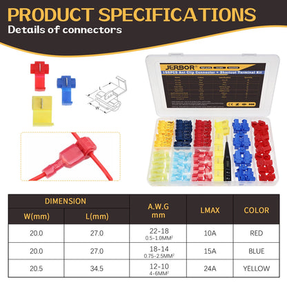 T-Tap Electrical Wire Terminals Quick Splice Connectors for Universal Use