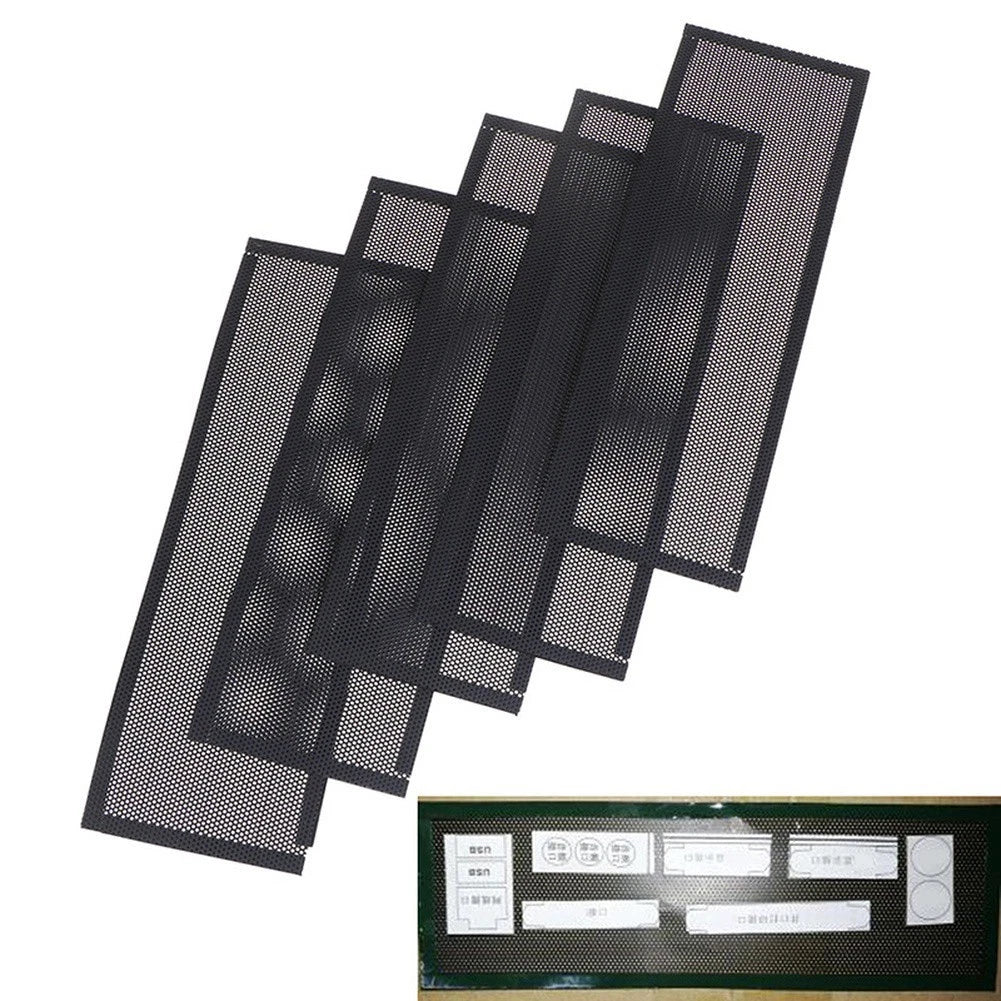 Set of 3 Black Plastic Dust Filters for Computer I/O Back Plate