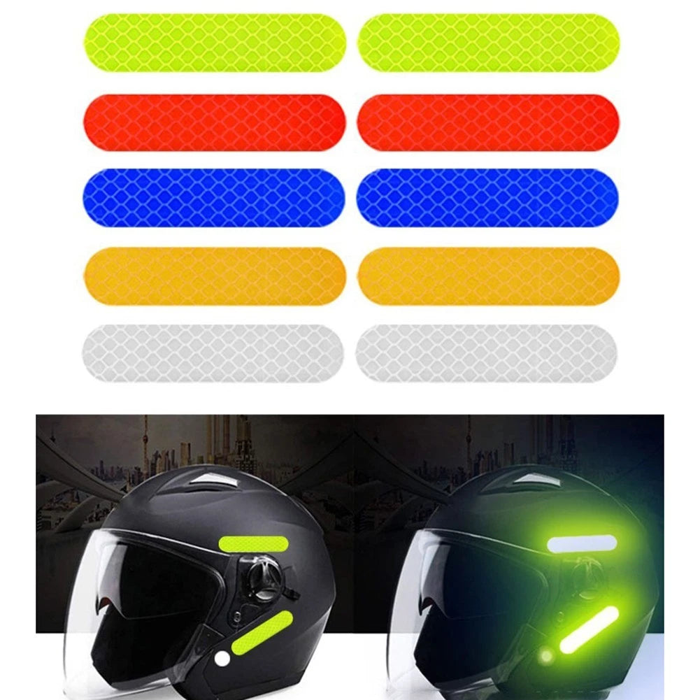 Set of 10 Waterproof Reflective Stickers for Traffic Safety