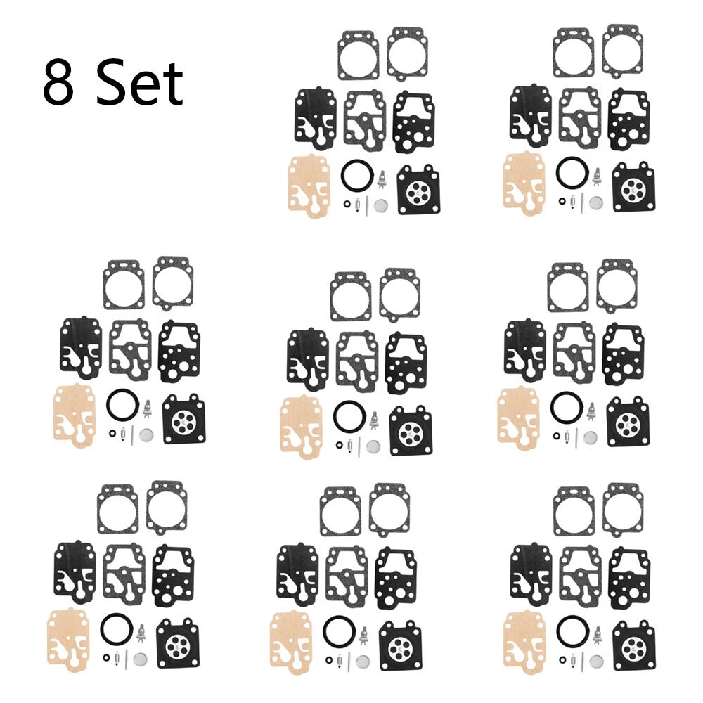 Set of 8 Carburetor Repair Kits for Honda GX25 GX35, Walbro, Echo, Husqvarna