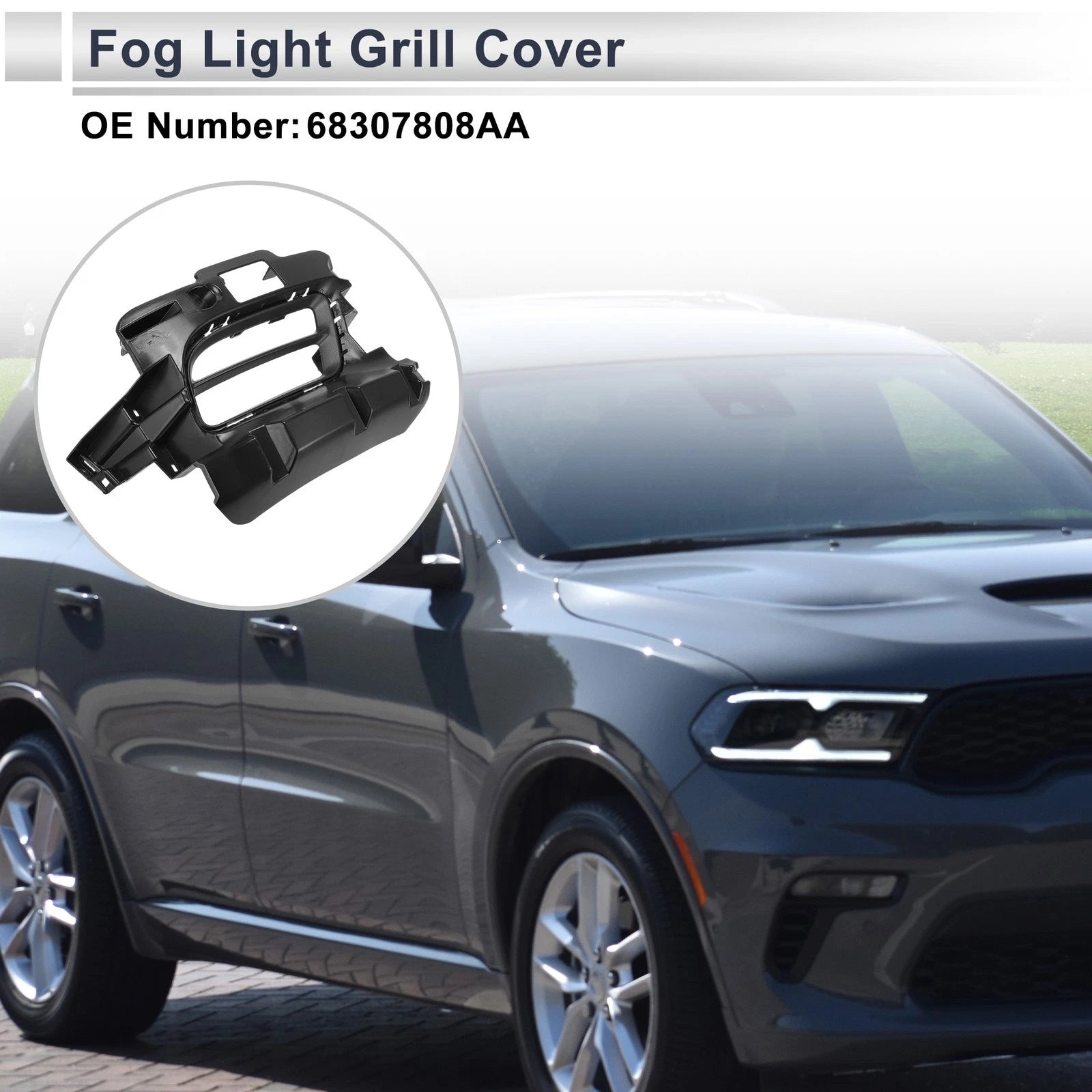 Right Front Fog Light Grill Replacement for Dodge Durango (2018–2020)