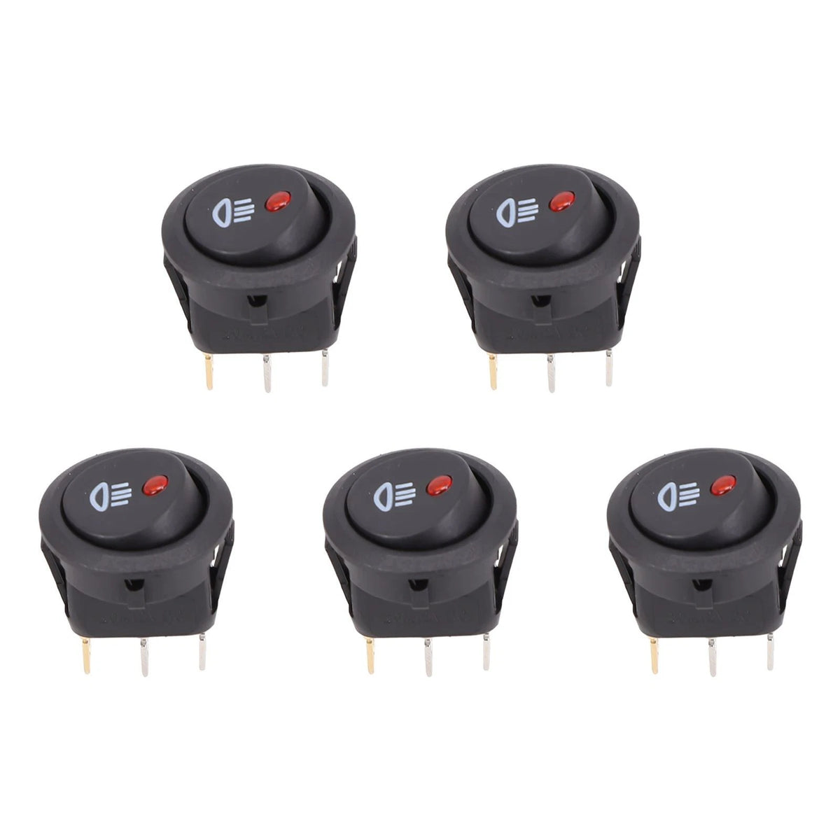 5X Red LED Fog Light Switch for Cars Trucks (Universal Fit)