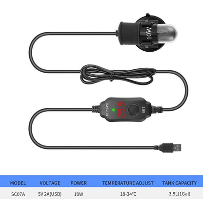 10W Adjustable Temperature Heater for Small Fish Tank Aquarium