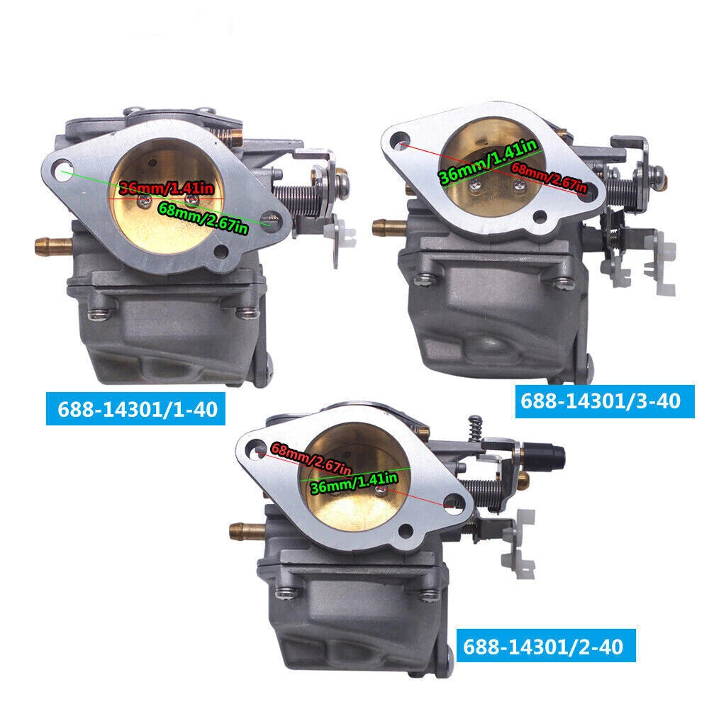 Carburetor Kit for Yamaha 2T 85HP 90HP Outboard (688-14301 14302 14303)