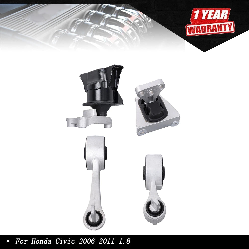 4PCS Engine Motor & Trans Mount Set for Honda Civic 1.8L (2006–2011)