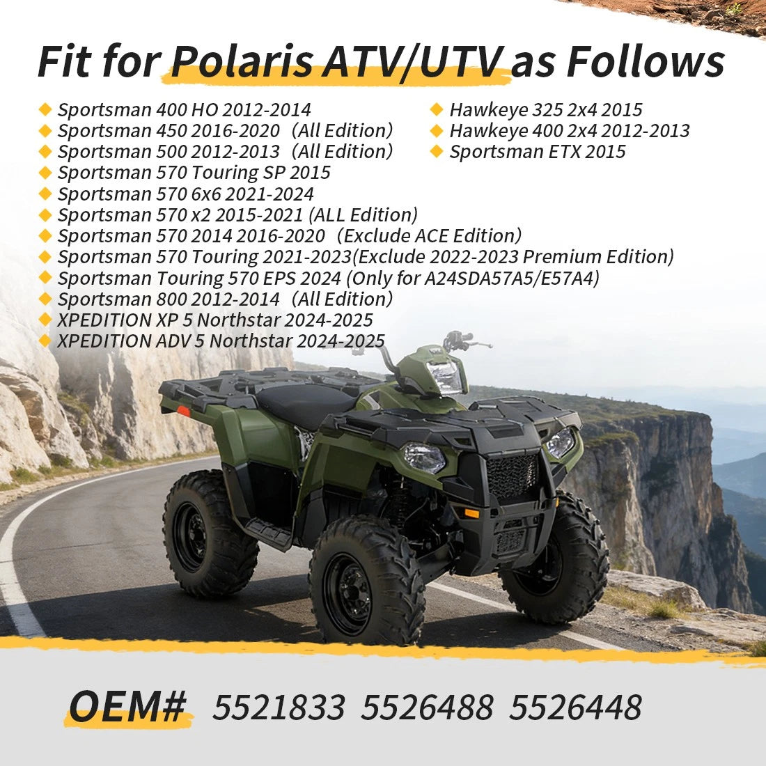 Front Storage Rack Seal for Polaris Sportsman 400 450 570 800 (5521833, 5526488)