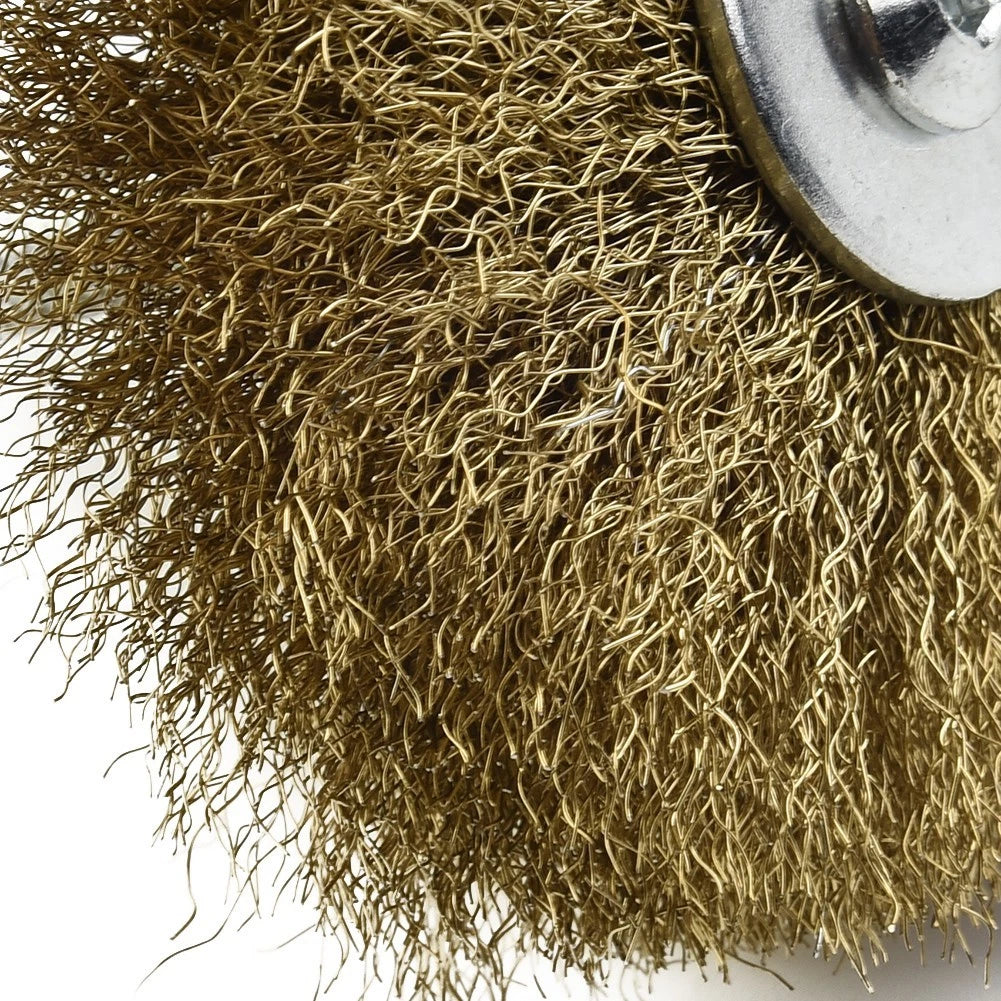 90mm Copper Plated Wire Wheel Brush for Mini Drill Rotary Tools