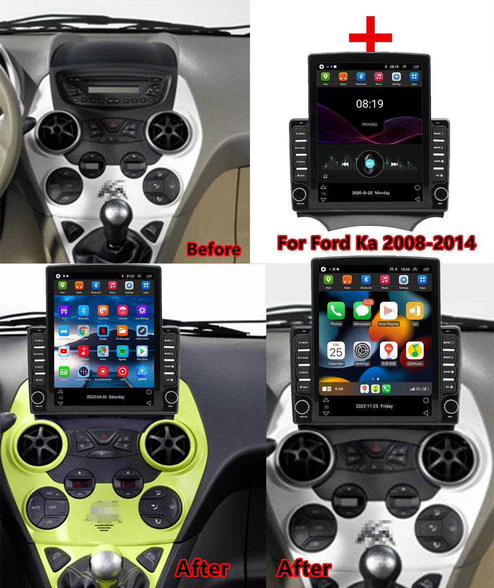9.7'' Carplay GPS Navigation Stereo for Ford Ka (2008–2014)