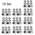 Set of 10 Carburetor Gasket Kits for Tecumseh TC200 TC300 Tillotson RK21 HU