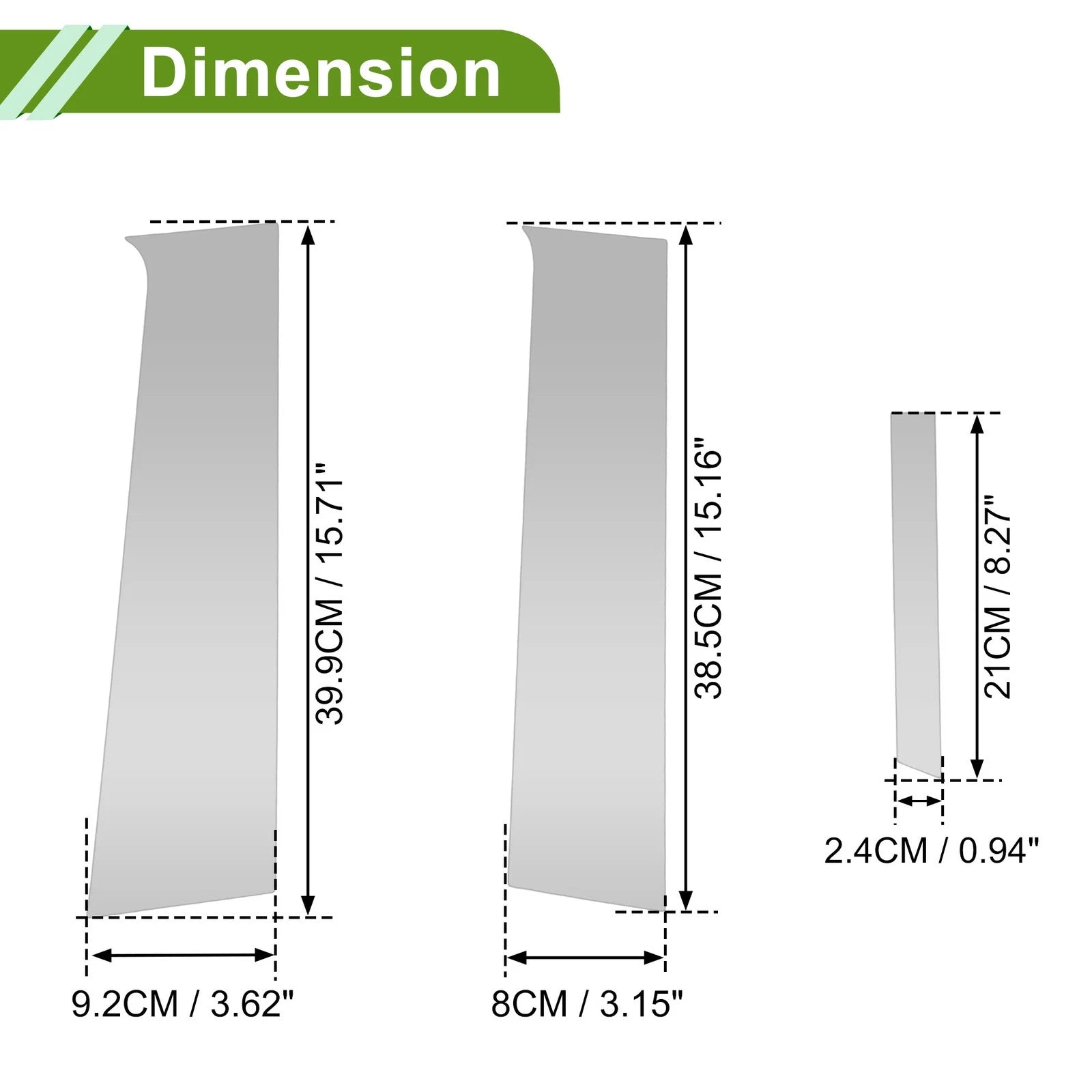 Pillar Window Trim 6 Pcs for Chevy Aveo (2007–2011) Silver Tone