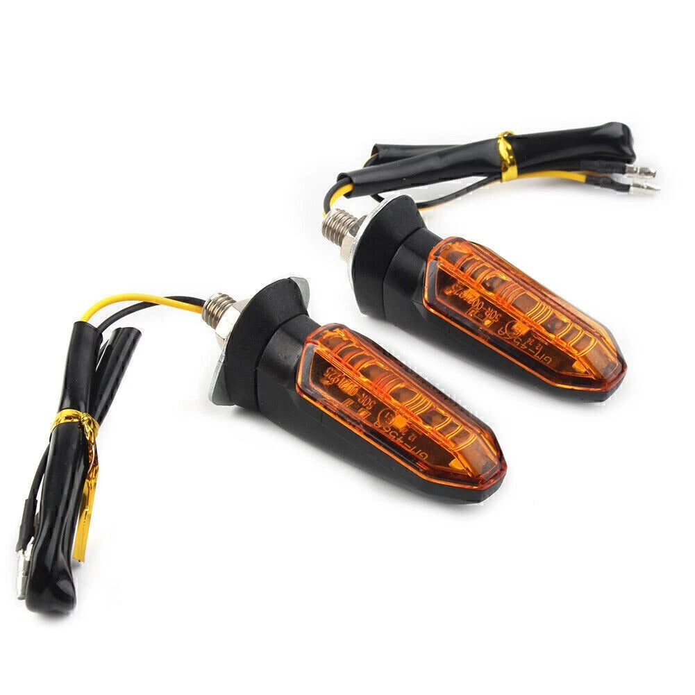 Universal Motorcycle LED Turn Signal Indicator Amber Blinker Light Lamp Amber mo